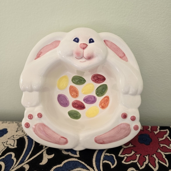 Vintage Easter bunny candy dish bowl - Picture 1 of 7